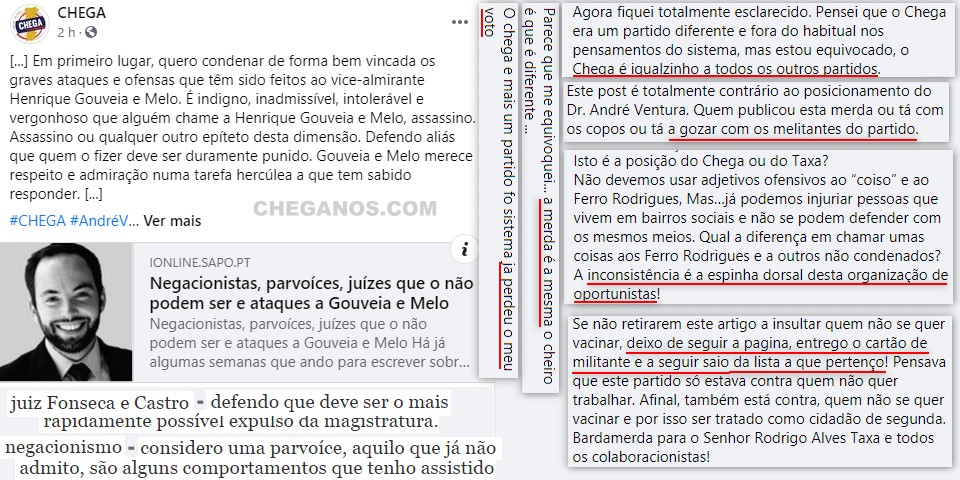 Presidente da Direção do CJN Chega ataca os Negacionistas e o Juiz