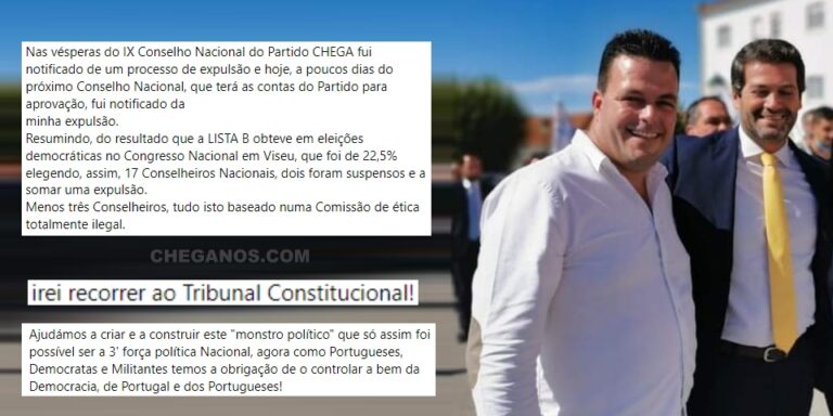 Conselheiro Nacional Expulso Do Chega Vai Recorrer Para O Tribunal