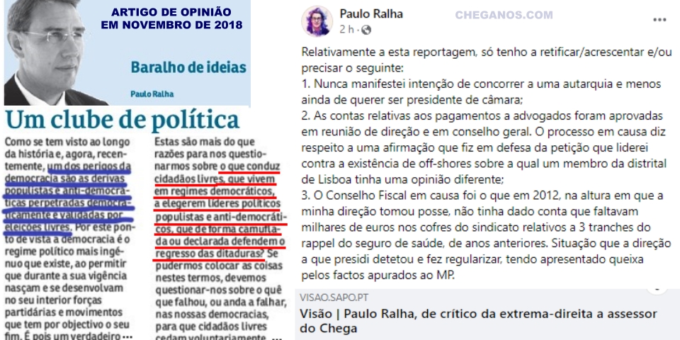 Visão  Paulo Ralha, de crítico da extrema-direita a assessor do Chega