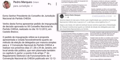 Vereador do Chega em Sintra não aceitou ir em lugar não elegível a deputado  “O Messias tem mau caráter, não sabe avaliar pessoas” – Cheganos