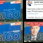 André Ventura publicou nas sua páginas uma foto de um outdoor do PSD com mensagem falsa