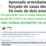 O partido Chega não votou contra o arrendamento forçado de casas devolutas há mais de dois anos